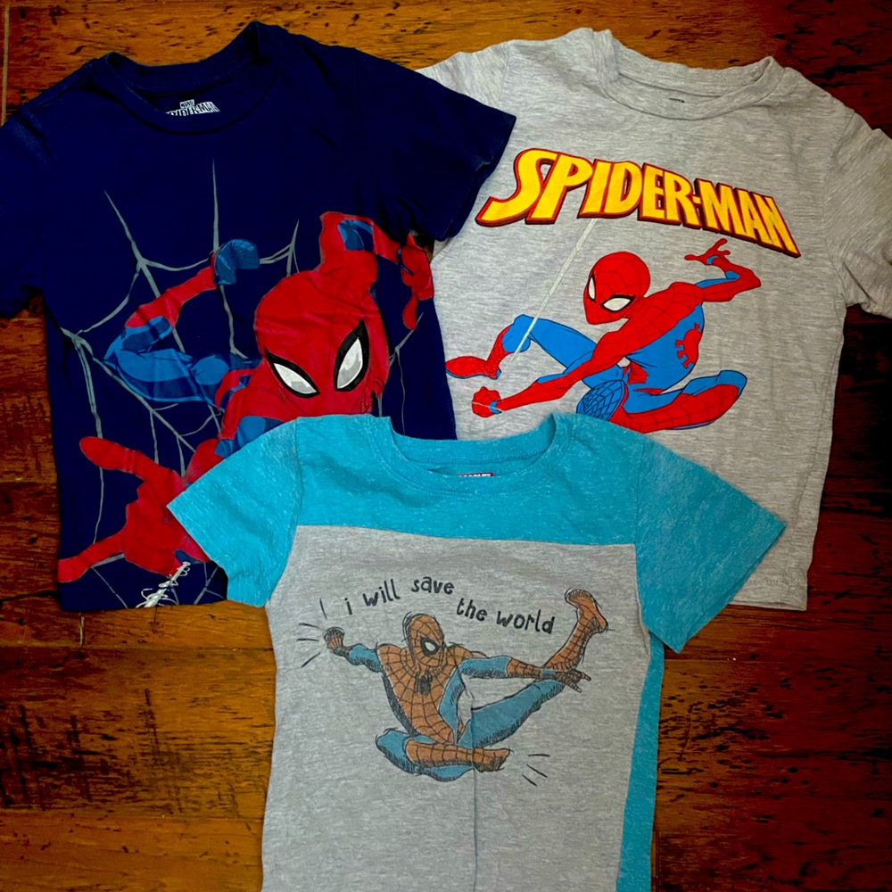 3 Spiderman 4T/5 shirts